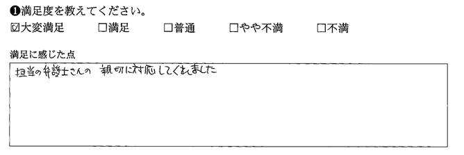 担当の弁護士さんの親切に対応してくれました